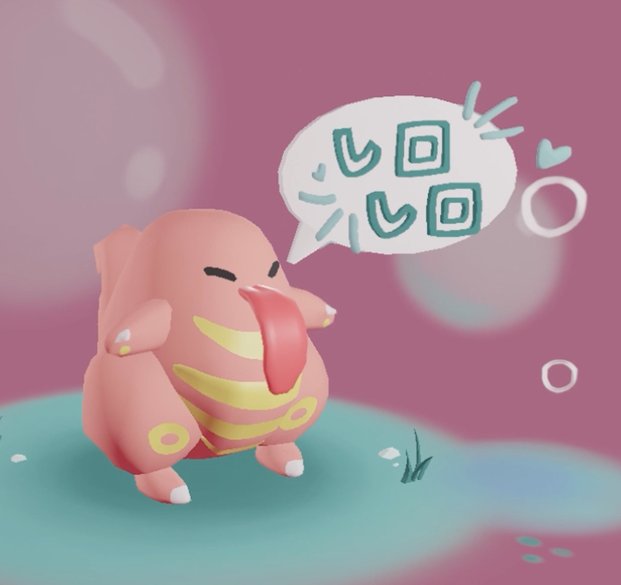 chubby lickitung: 3d model made in blender